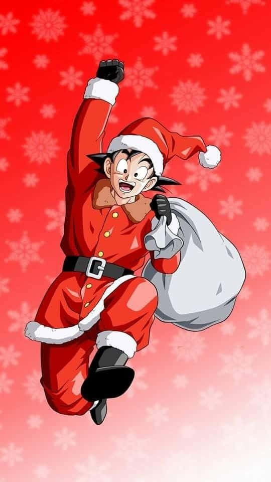Comemorandoos Feriados Com Meninos De Anime De Natal. Papel de Parede