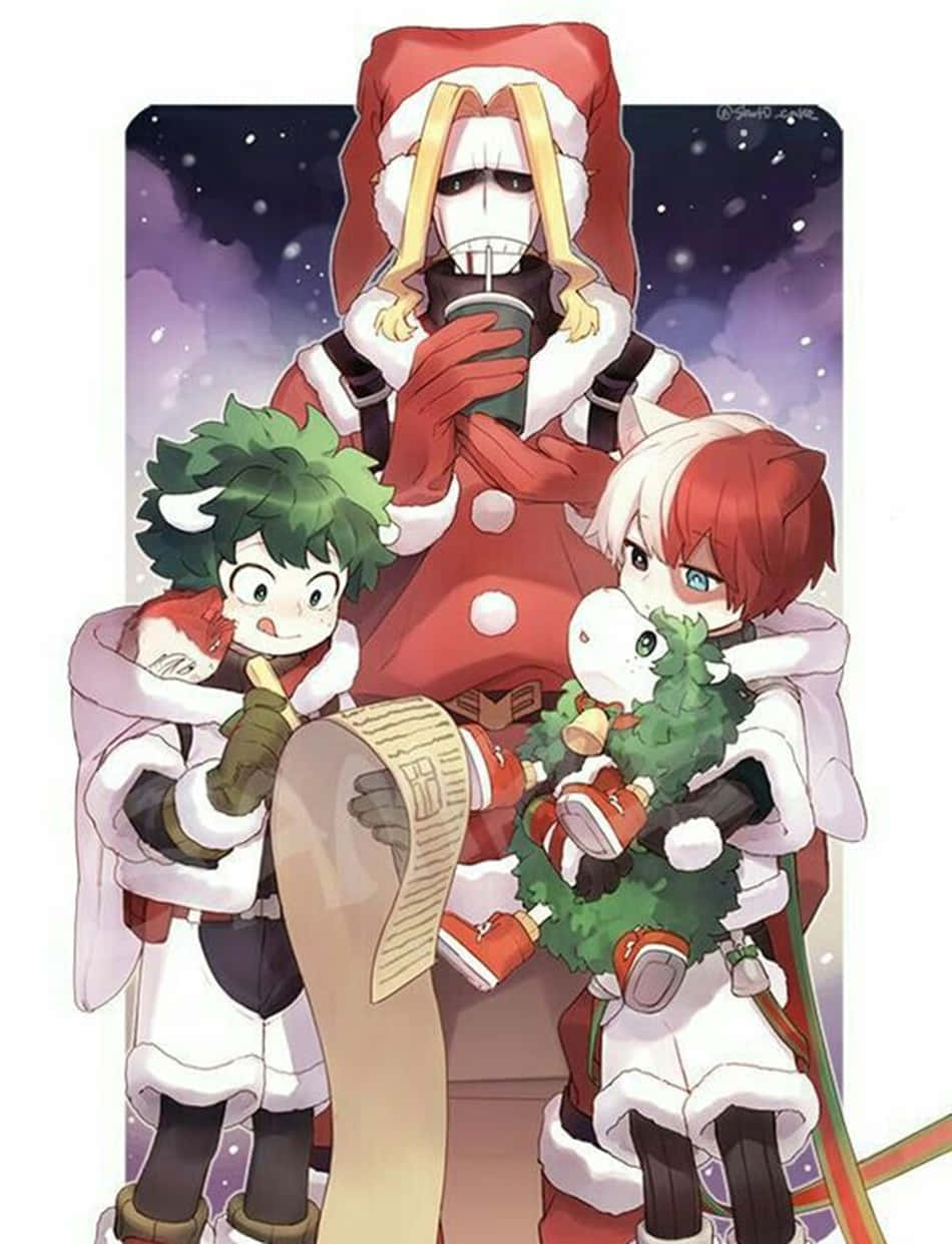 Jule Anime Drenge Akademiske Scene Wallpaper