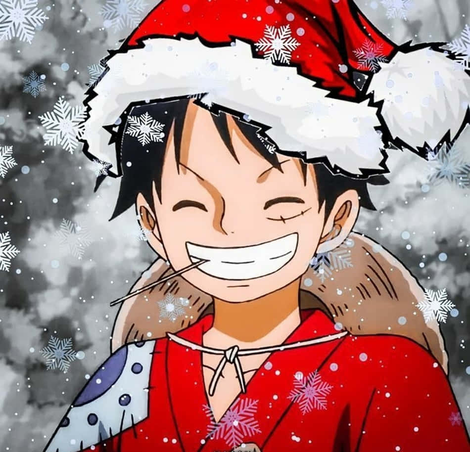 Christmas fun with two cheerful anime boys Wallpaper