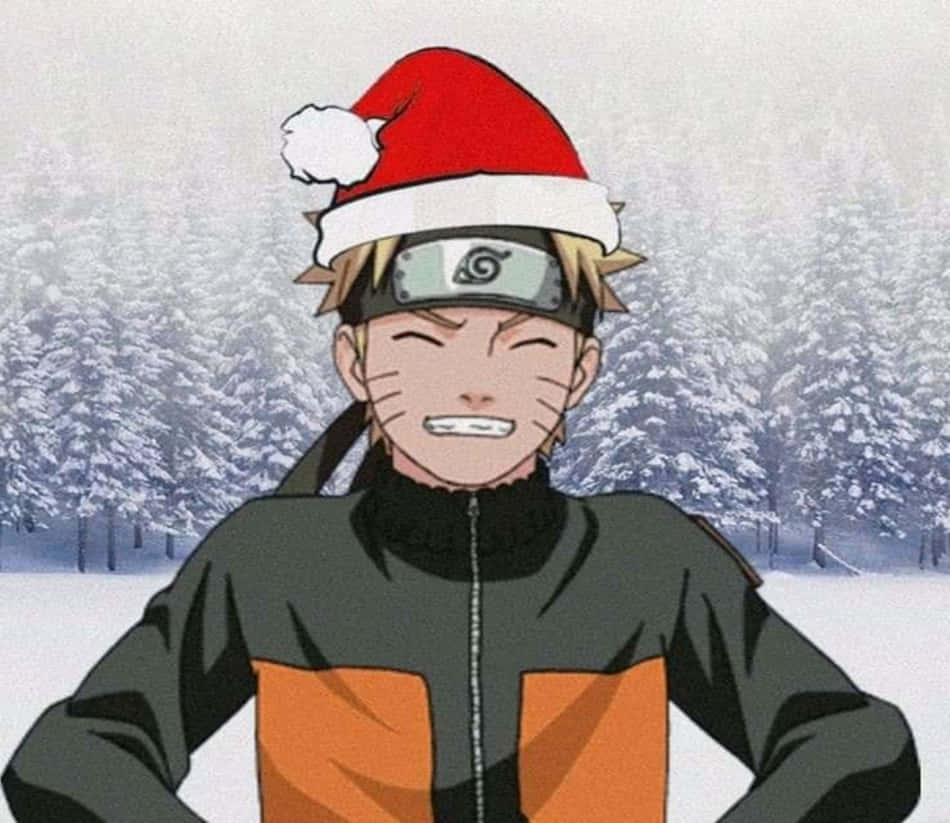 Cappellodi Babbo Natale Di Naruto - Cappello Di Babbo Natale Di Naruto Sfondo