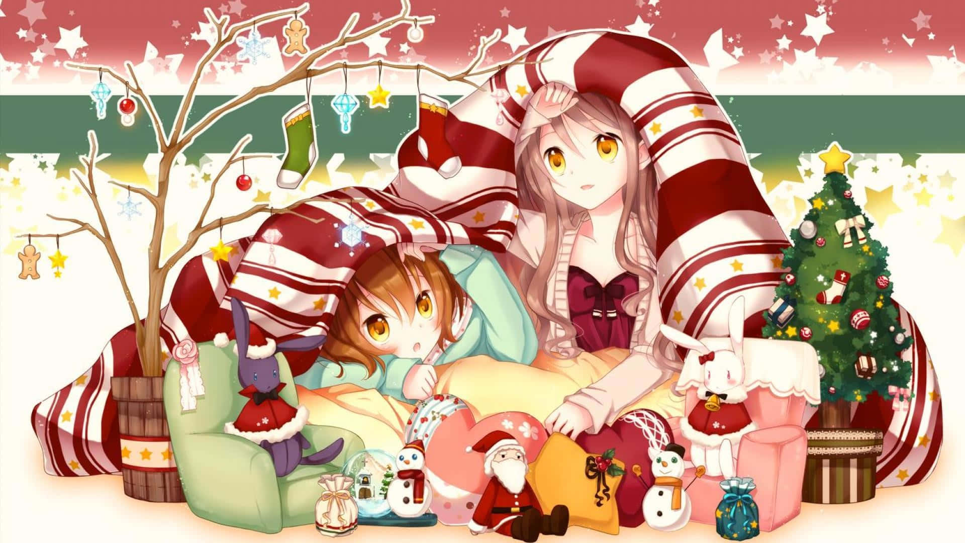 Fondode Pantalla De Navidad Anime Con Niños Del Anime. Fondo de pantalla