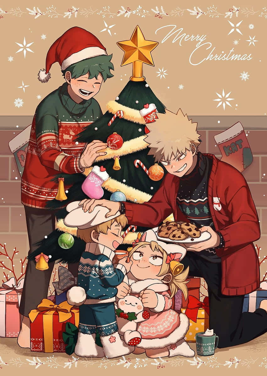 Christmas Anime Pfp Of Midoriya And Bakugou Wallpaper