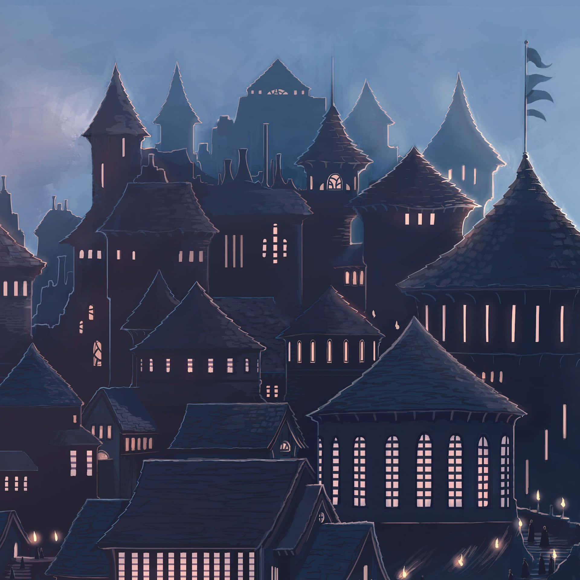 "Feel the Magic of Christmas at Hogwarts" Wallpaper