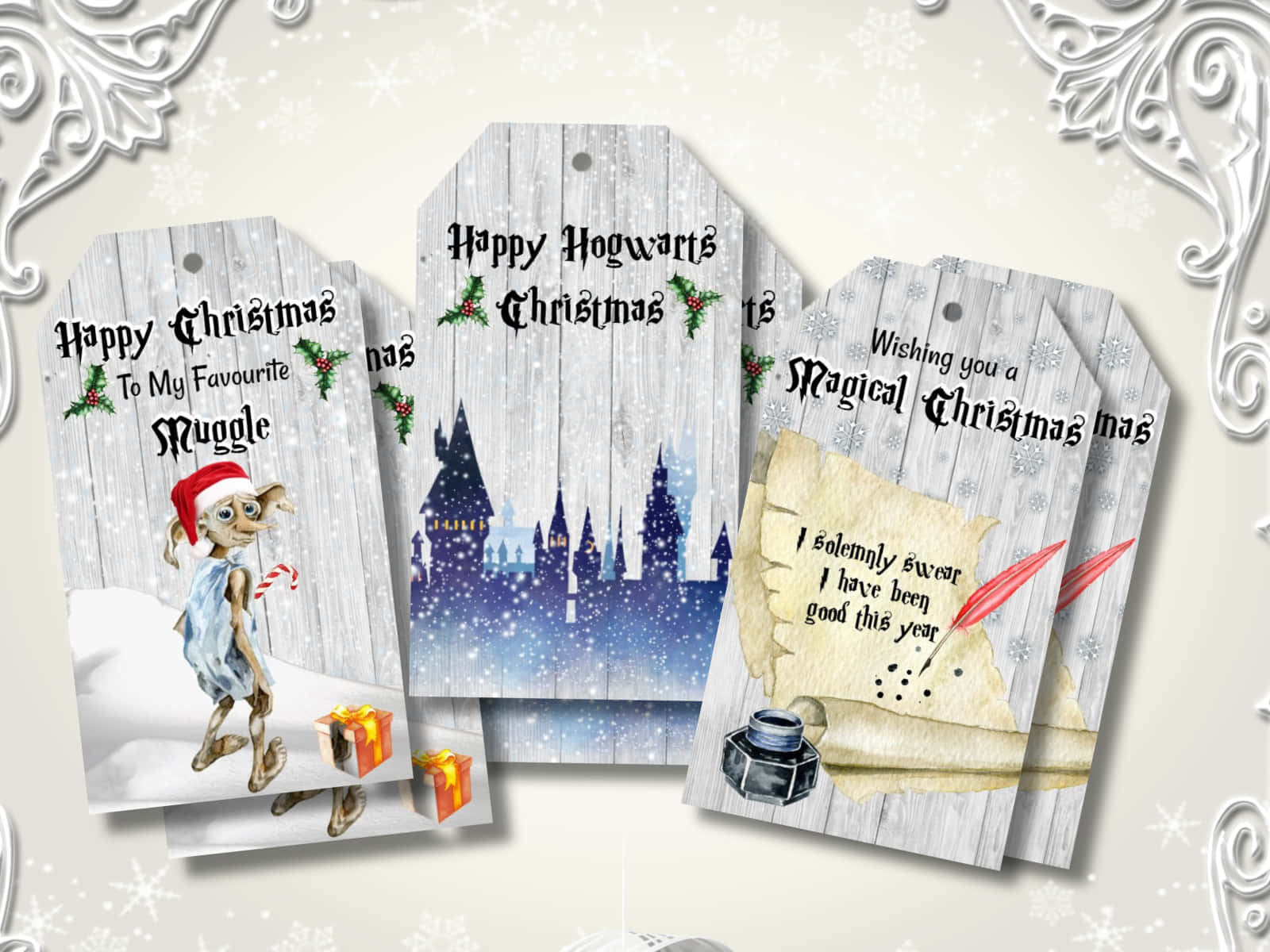 "Celebrating Christmas At Hogwarts School of Witchcraft and Wizardry" Wallpaper