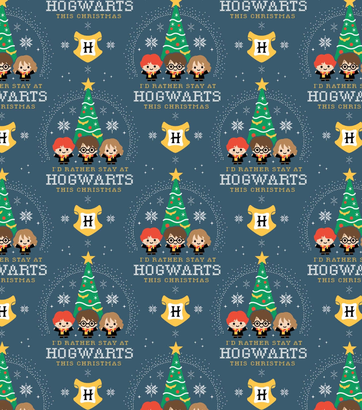 Hogwartsentre Los Árboles En Navidad Fondo de pantalla