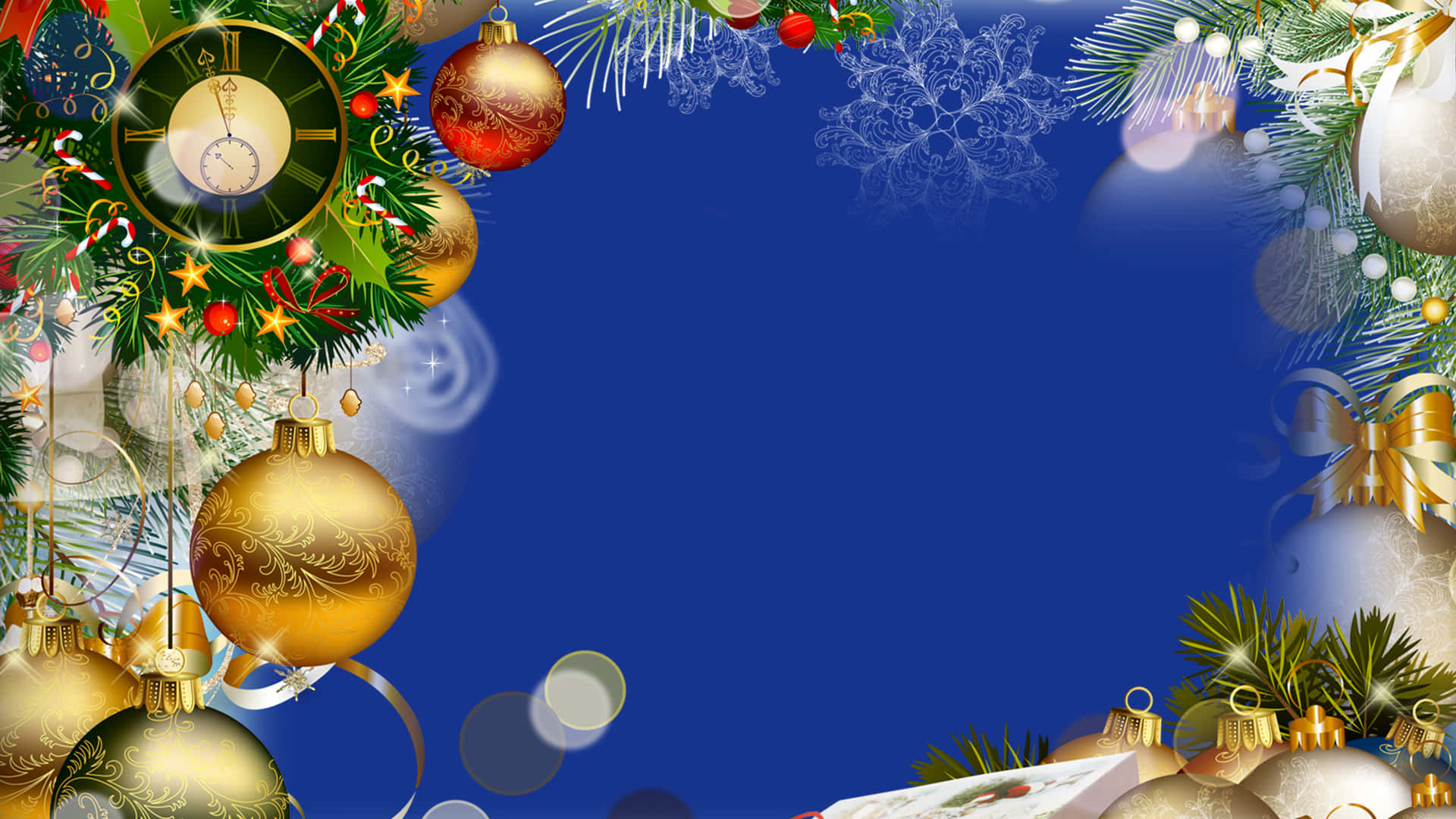 Festive Christmas Background with Glowing Lights Wallpaper