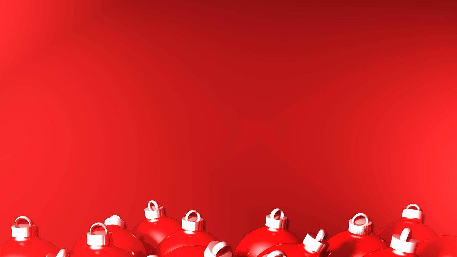 Christmas Balls On Red Christmas Background