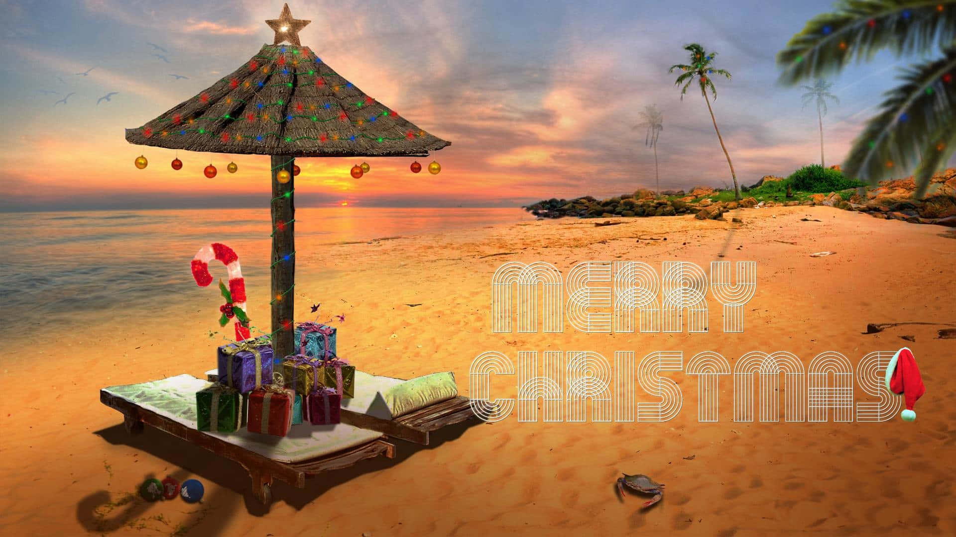 Christmas Beach Greeting Pictures