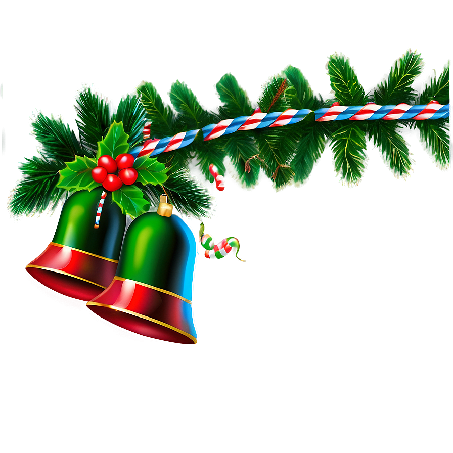 Christmas Bells And Garland Png Qtu PNG