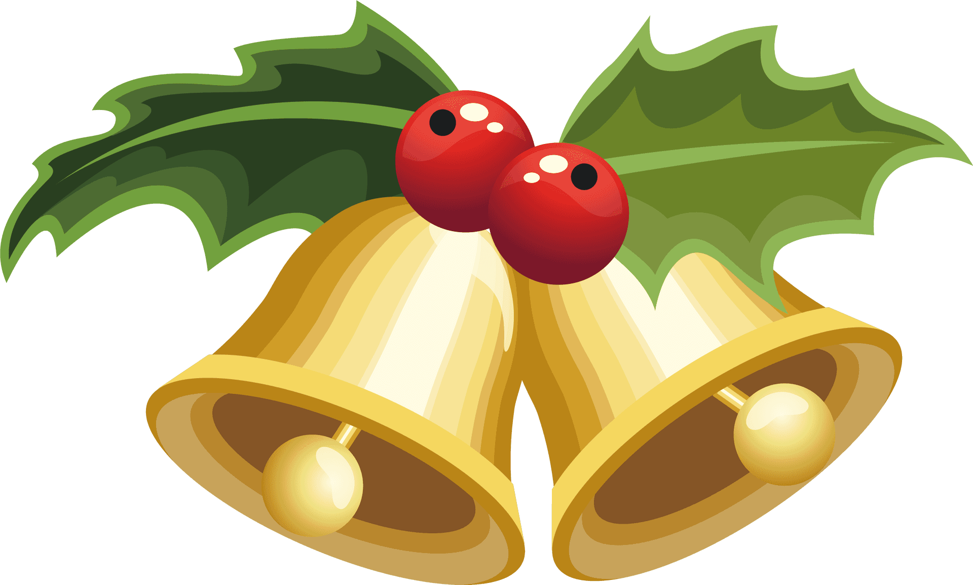 Christmas Bells Holly Decoration PNG