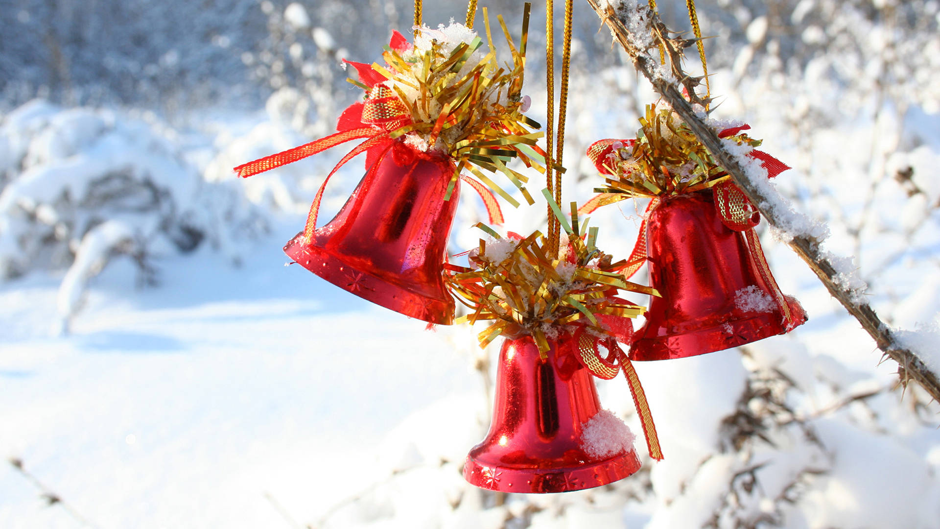 Christmas Bells In Winter Snow