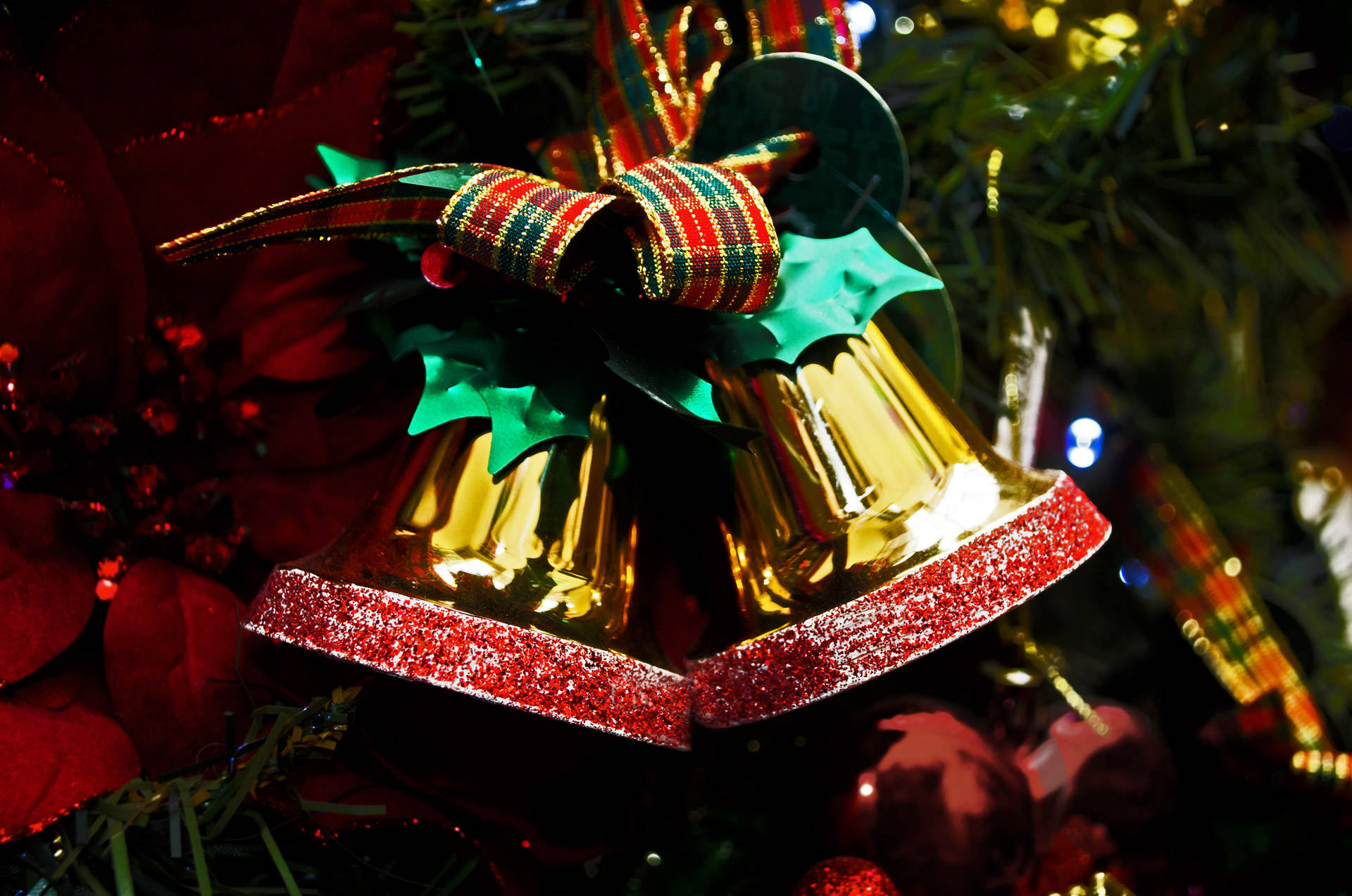 Christmas Bells Plaid Ribbon