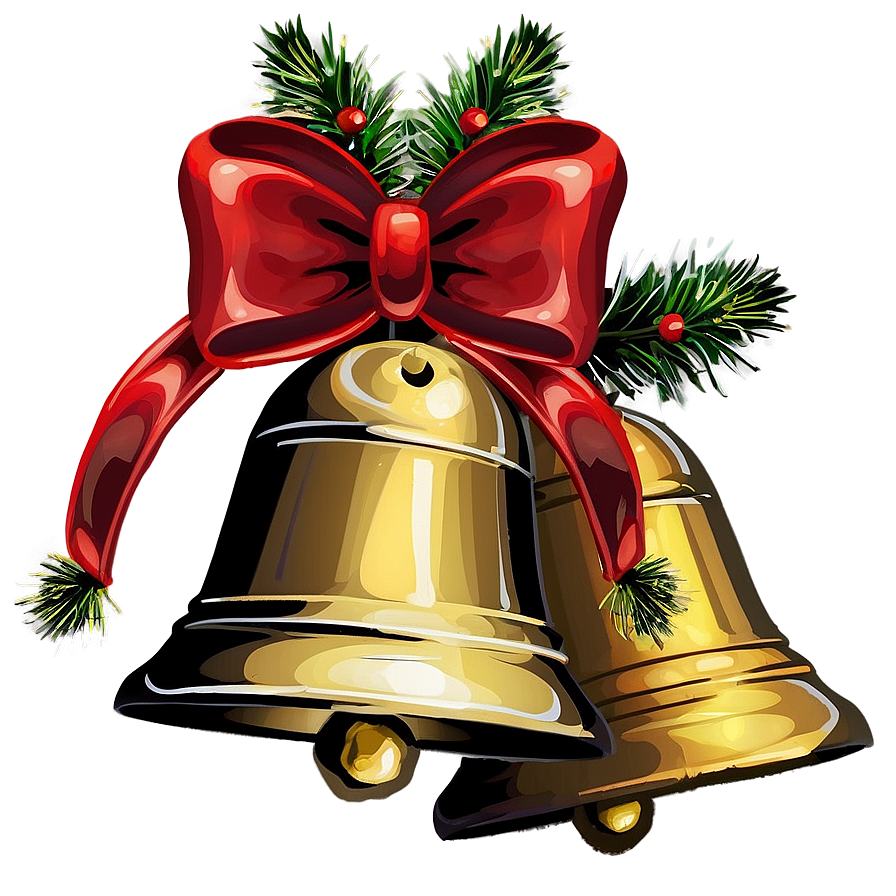 Christmas Bells With Bow Png 06122024 PNG