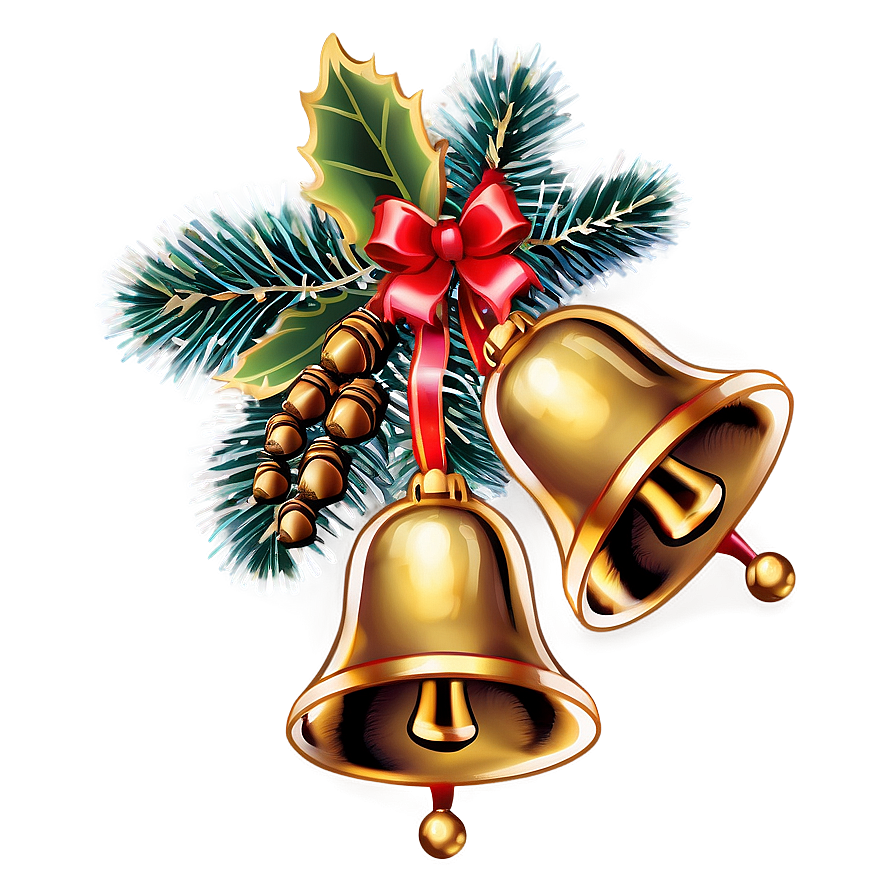 Christmas Bells With Pine Cones Png 94 PNG