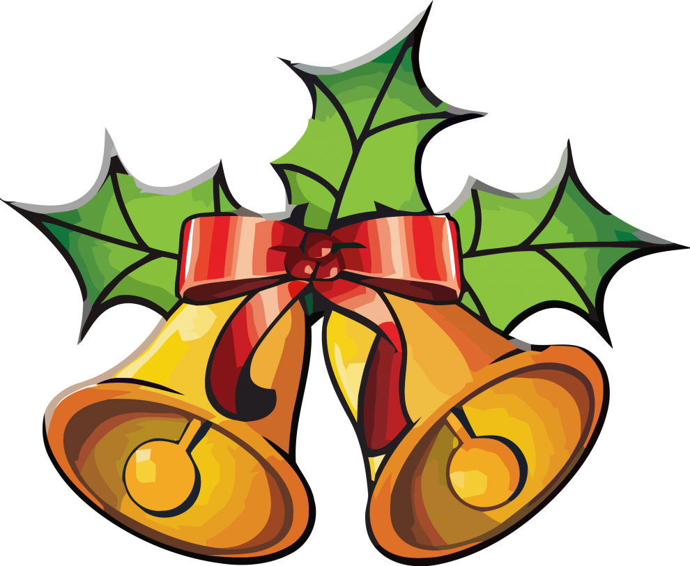 Christmas Bellswith Hollyand Red Ribbon PNG