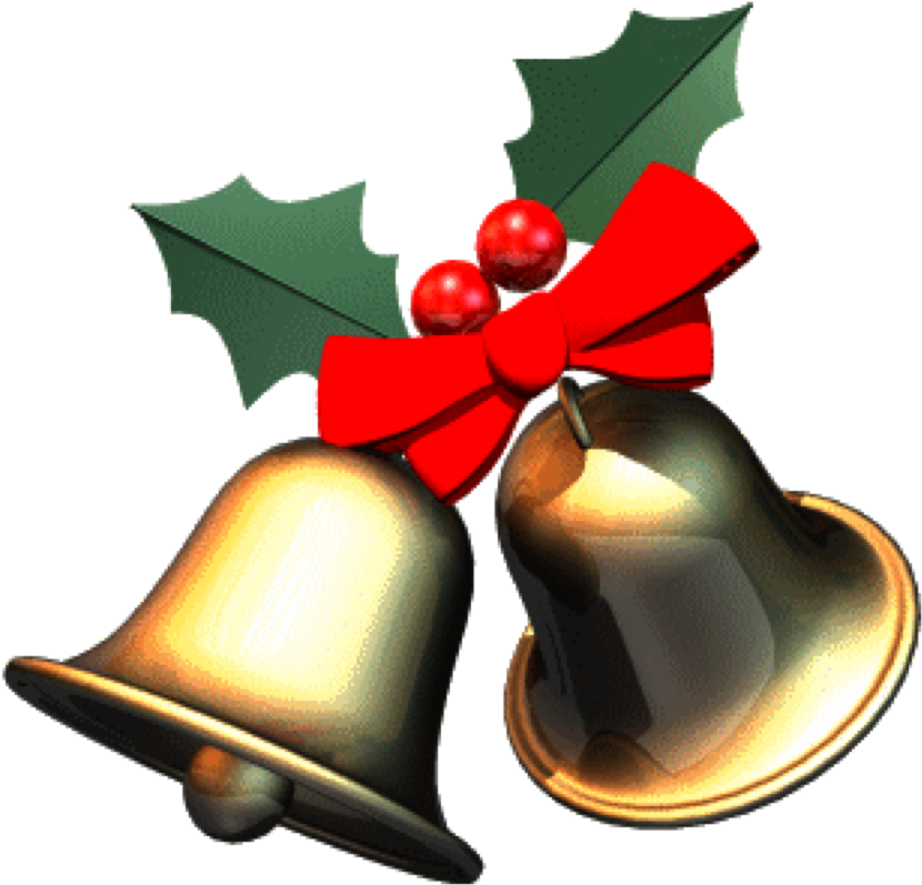 Christmas Bellswith Red Bow PNG