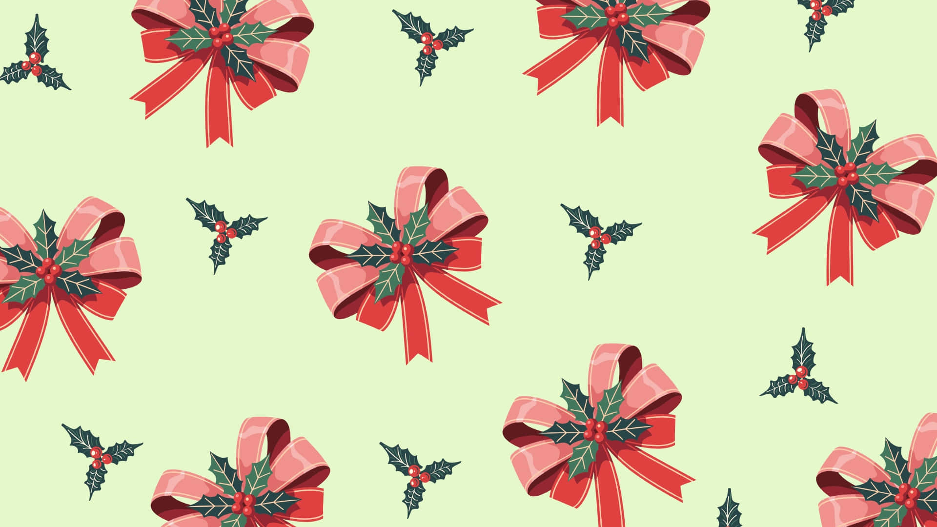 Christmas Bow Pattern Wallpaper