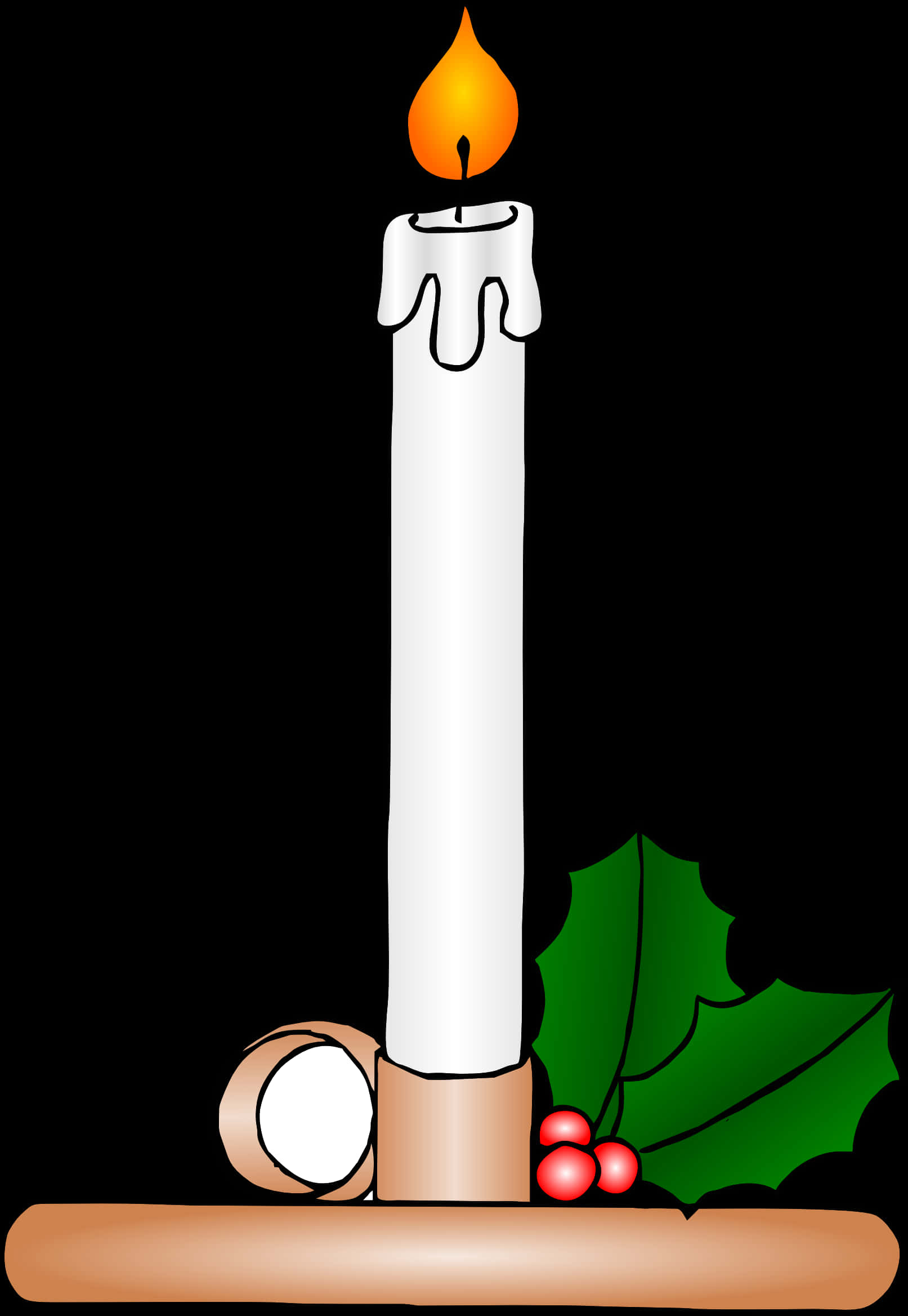 Christmas Candle Illustration PNG