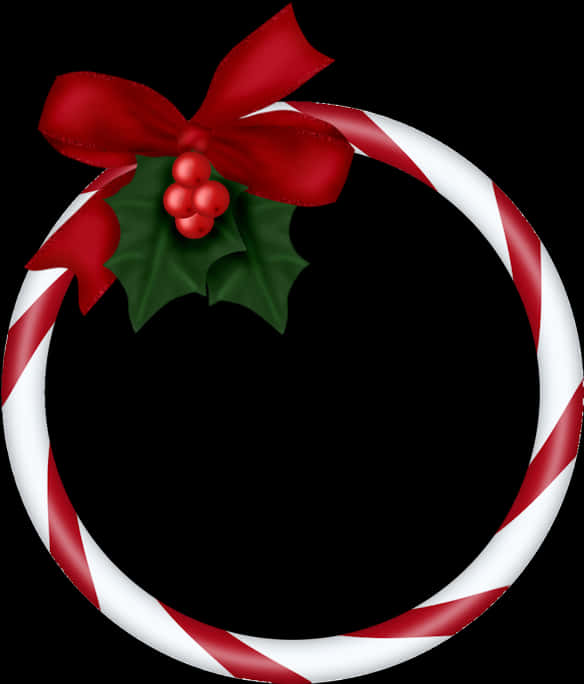 Christmas Candy Cane Border Design PNG