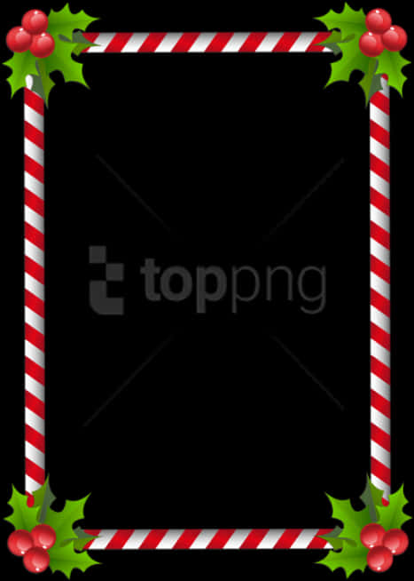 Christmas Candy Cane Border Frame PNG