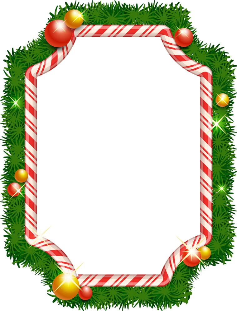 Christmas Candy Cane Frame PNG