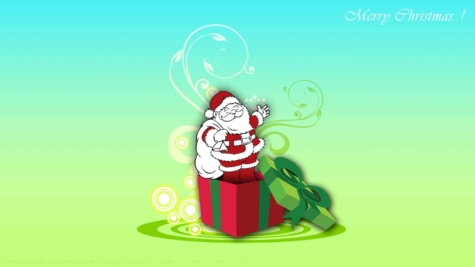 Christmas Cartoon Happy Santa Claus Red Present Picture