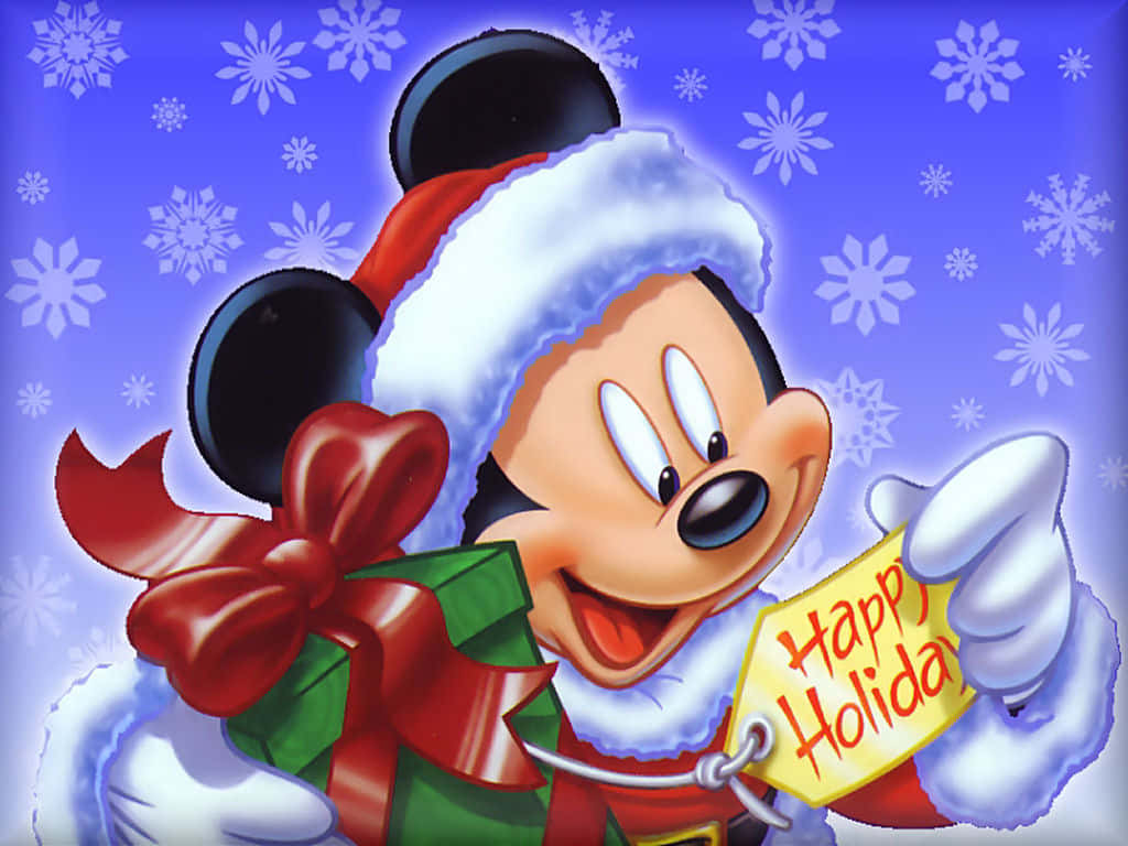 Juletegnefilm Glade Mickey Mouse Billede Tapet