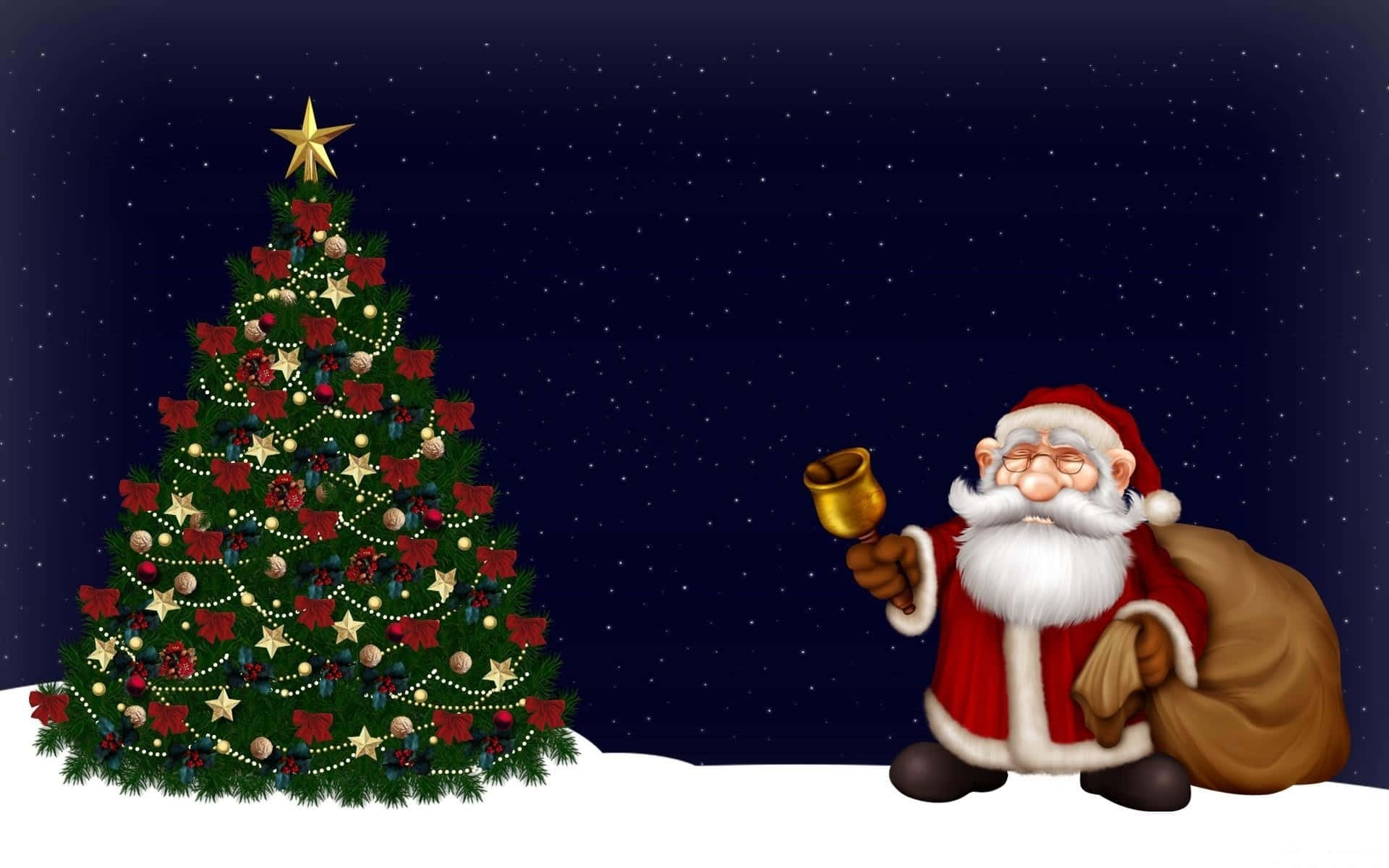 Christmas Cartoon Santa Holiday Tree Picture