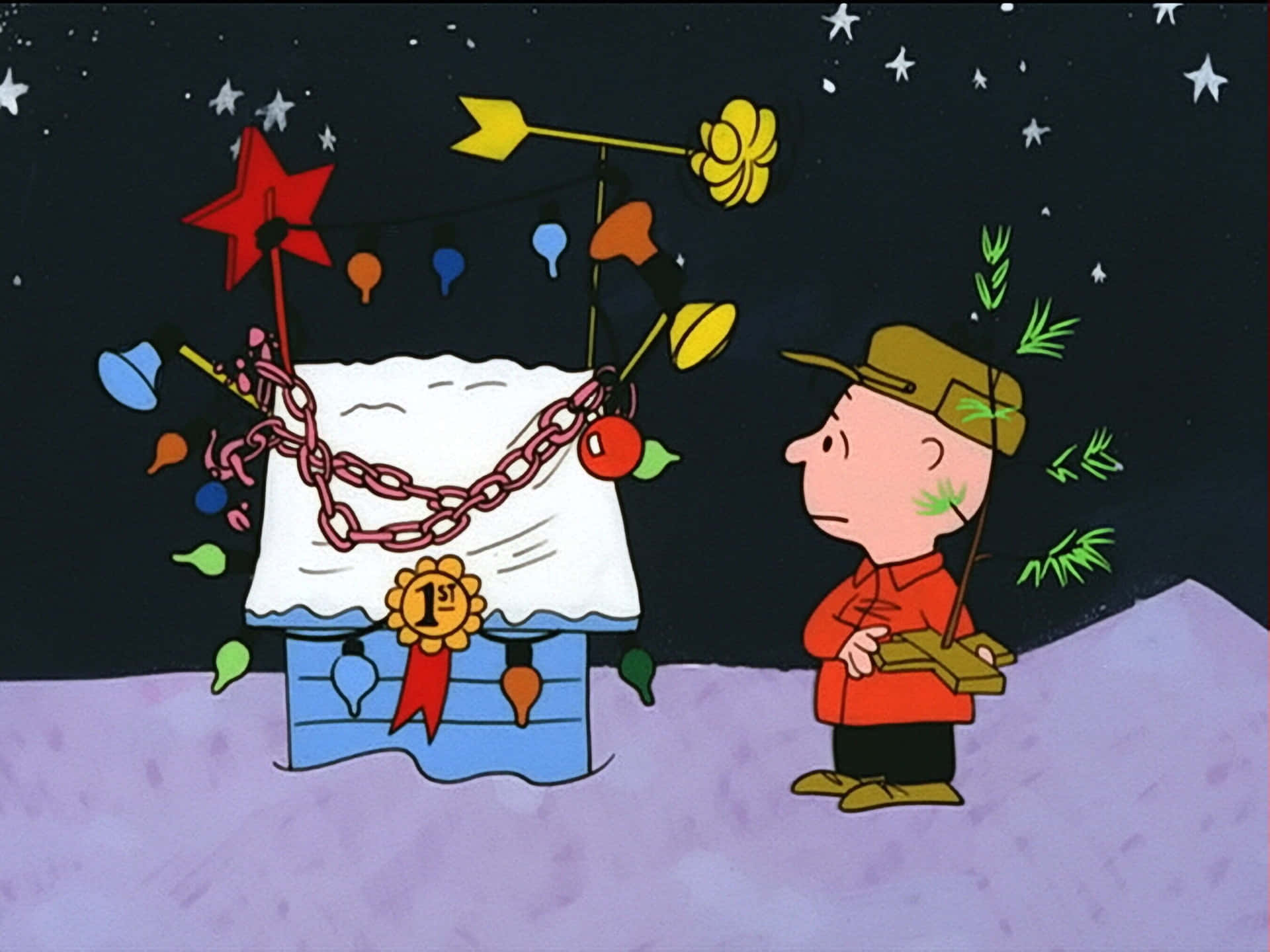 Julseriefigurernacharlie Brown Och Snoopy. Wallpaper
