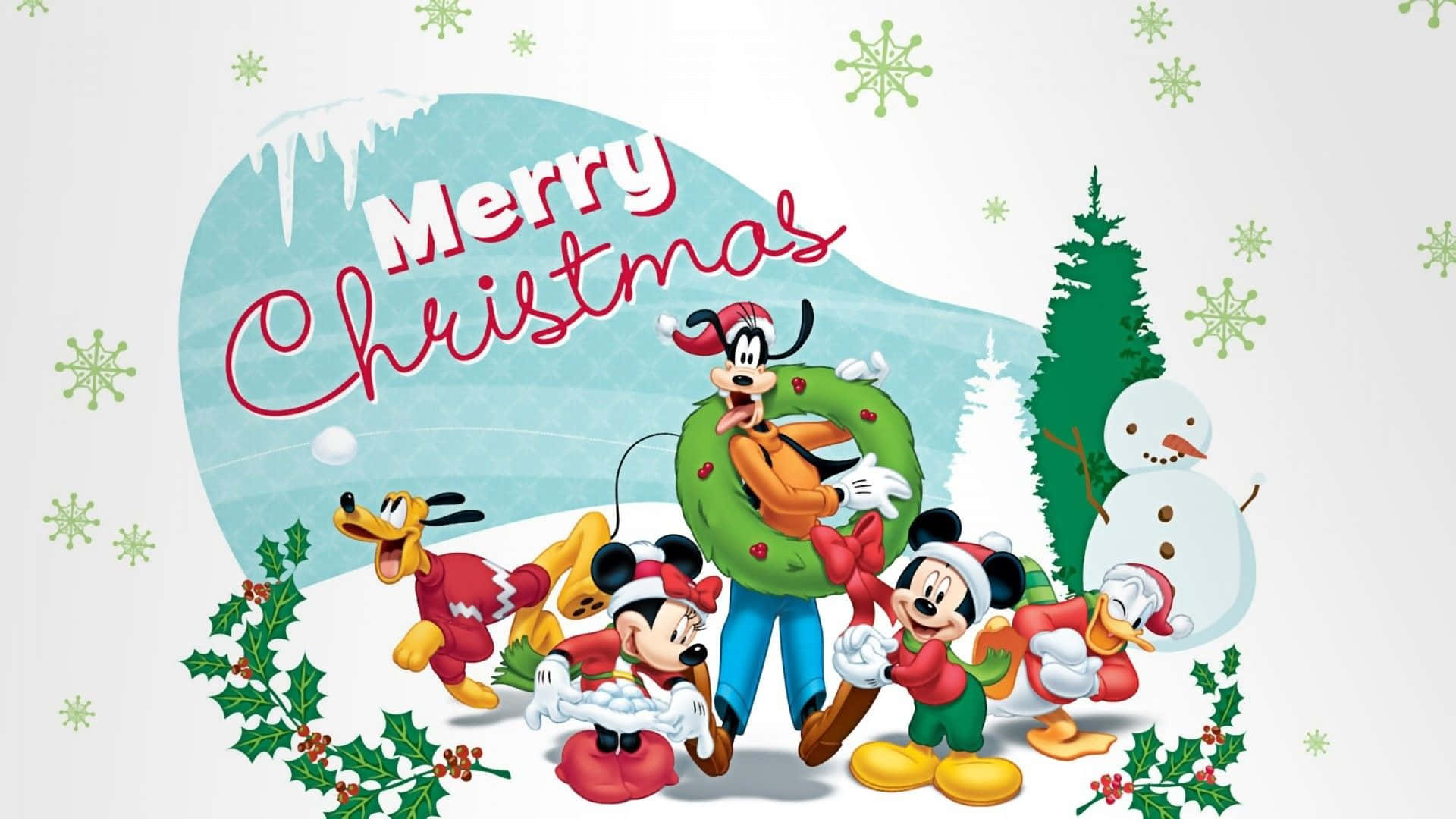 Christmas Cartoon Greeting Card Wallpaper