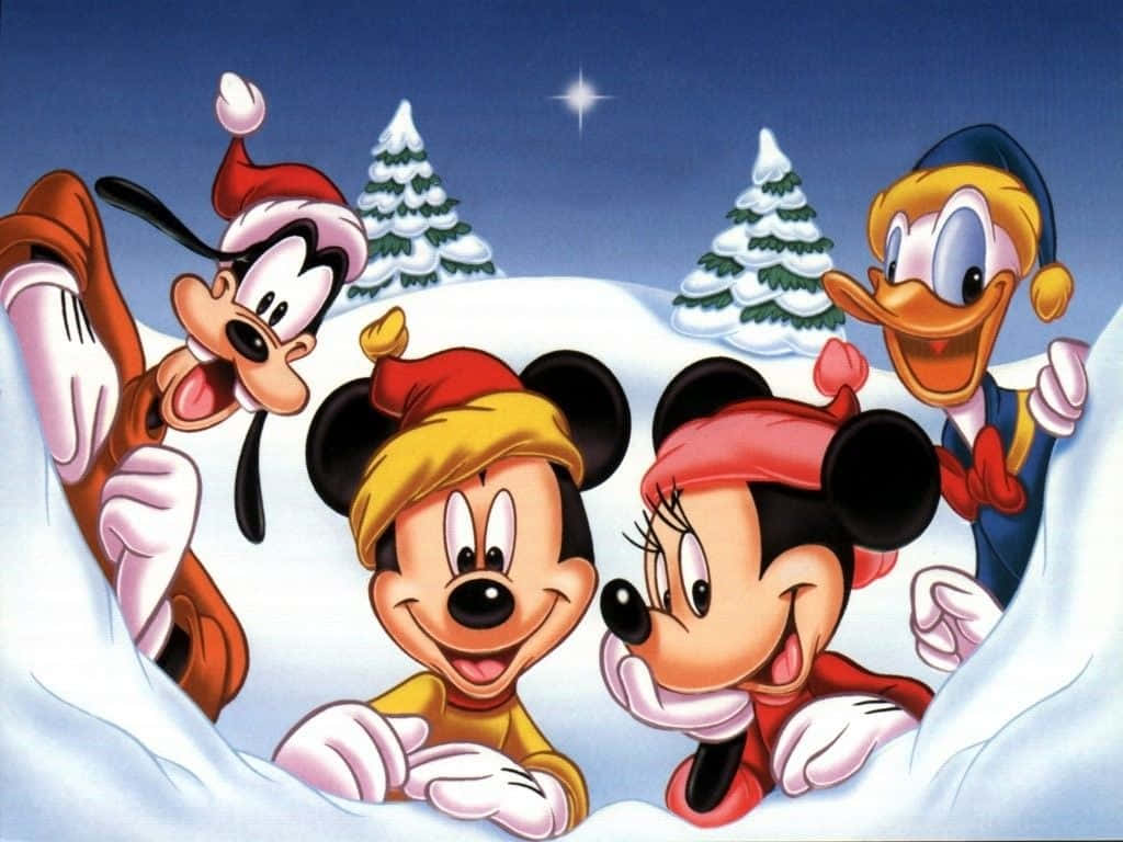 Weihnachtencartoon Mickey Mouse Clubhaus Wallpaper