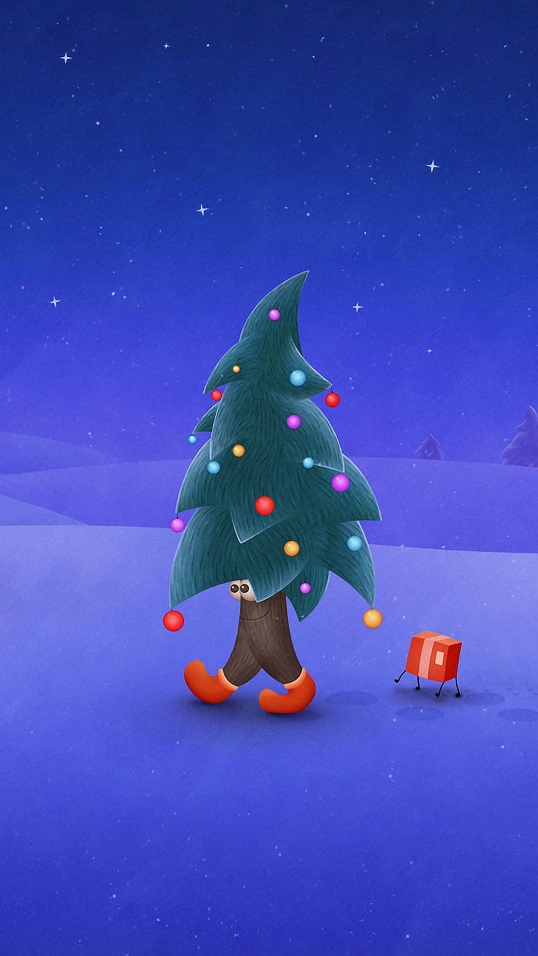 Christmas Cell Phone Cartoon Wallpaper