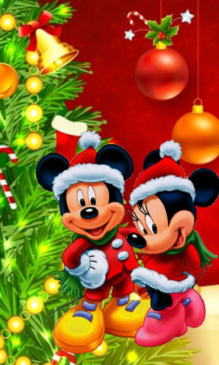 Mickey Mouse And Santa Claus Christmas Wallpaper Wallpaper