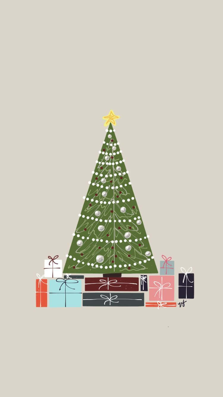 A Christmas Tree With Presents On It Wallpaper