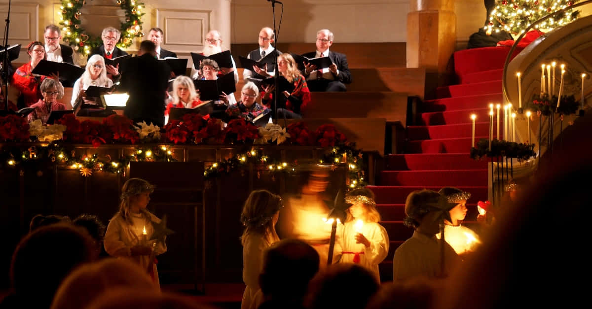 Christmas Choir Candlelight Service Wallpaper