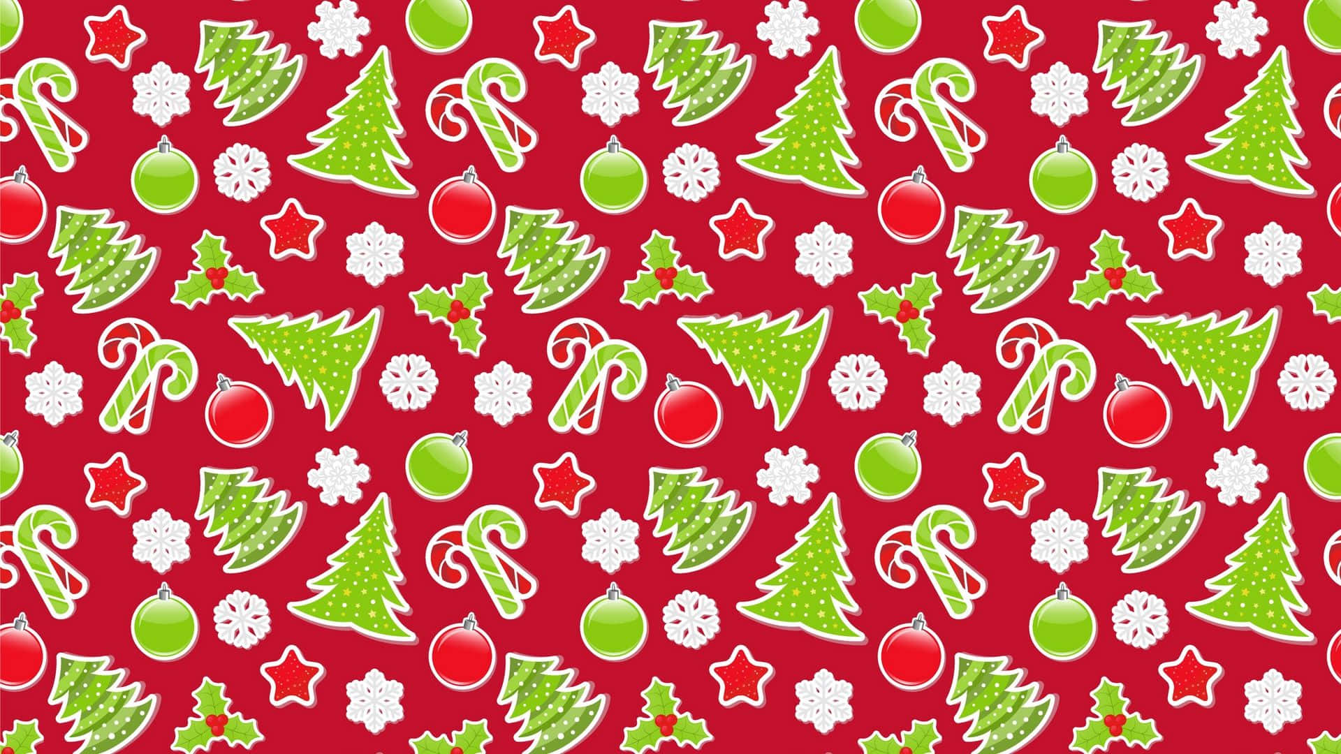Patrónnavideño Con Árboles De Navidad Y Bastones De Caramelo