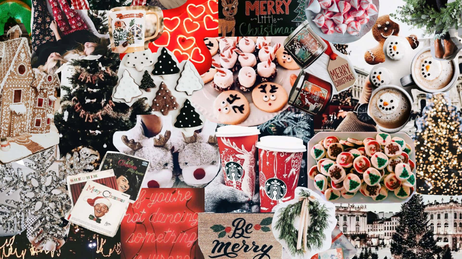 Christmas Collage Aesthetic Holiday Vibes Wallpaper