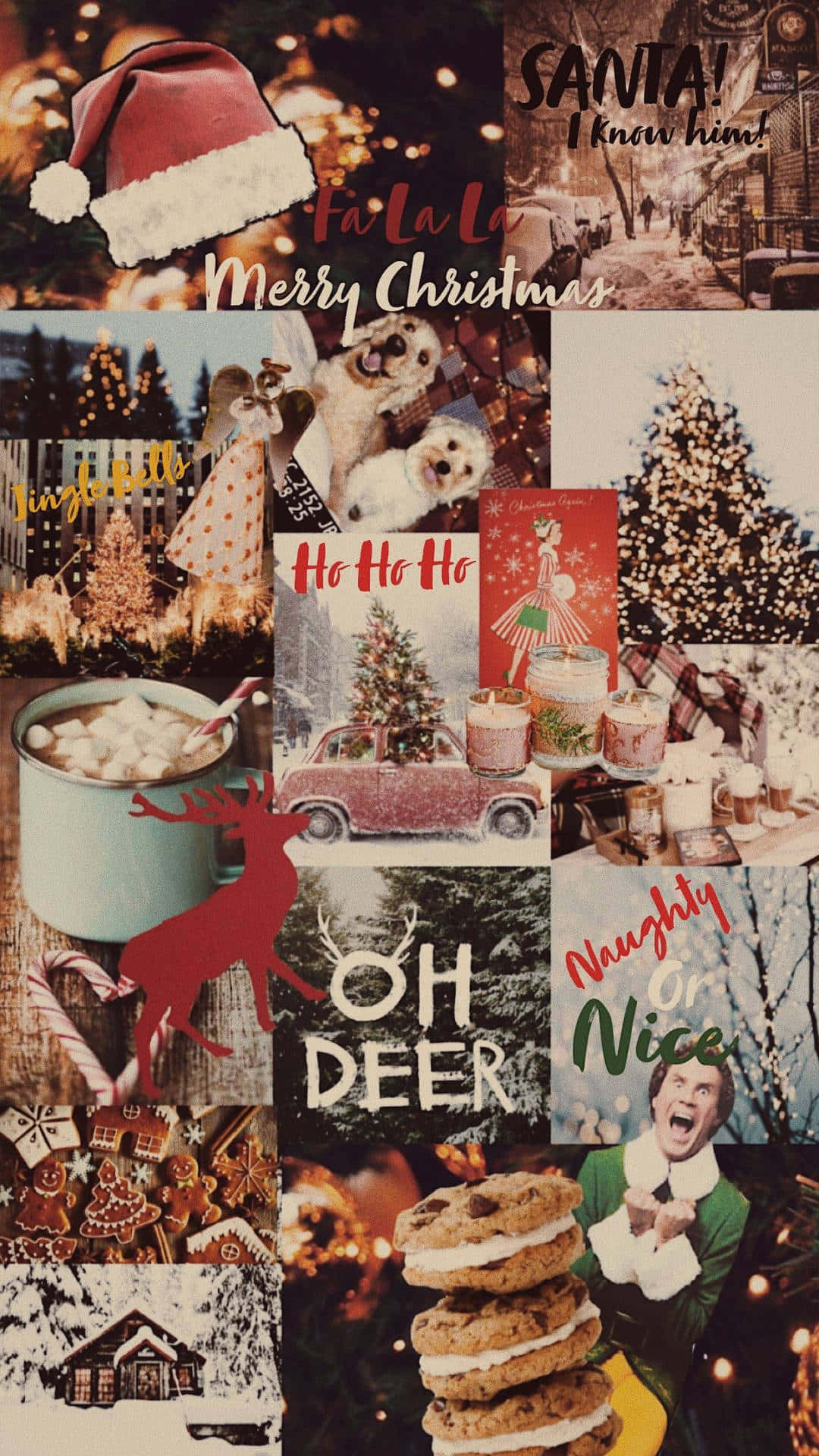 Christmas Collage Aesthetic Wallpaper Wallpaper
