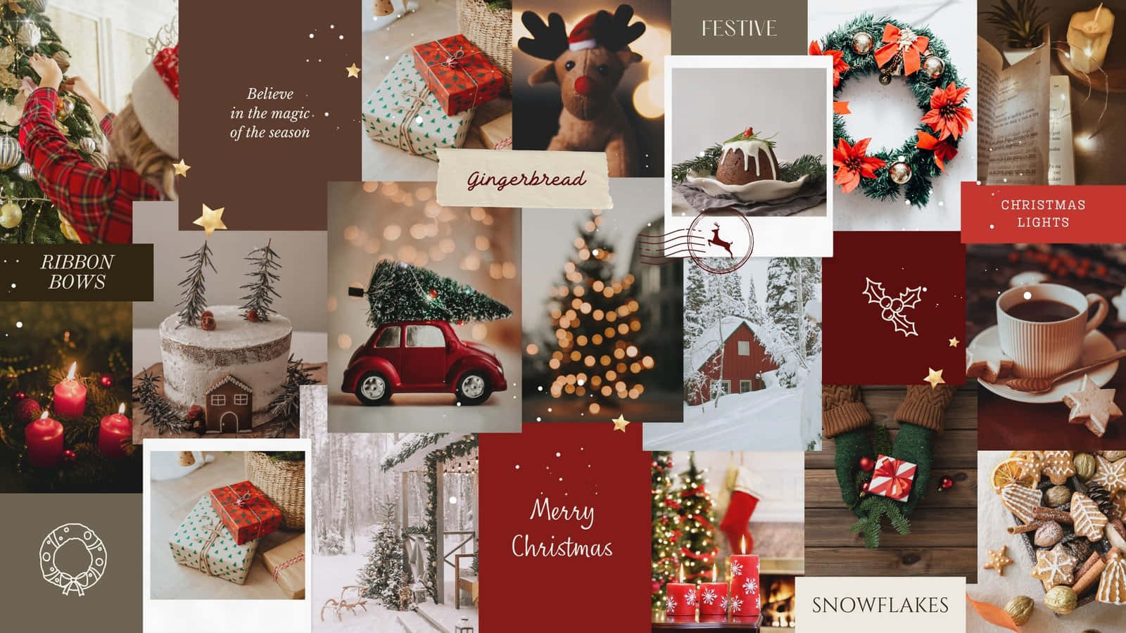 Christmas Collage Aesthetic Warmth Wallpaper