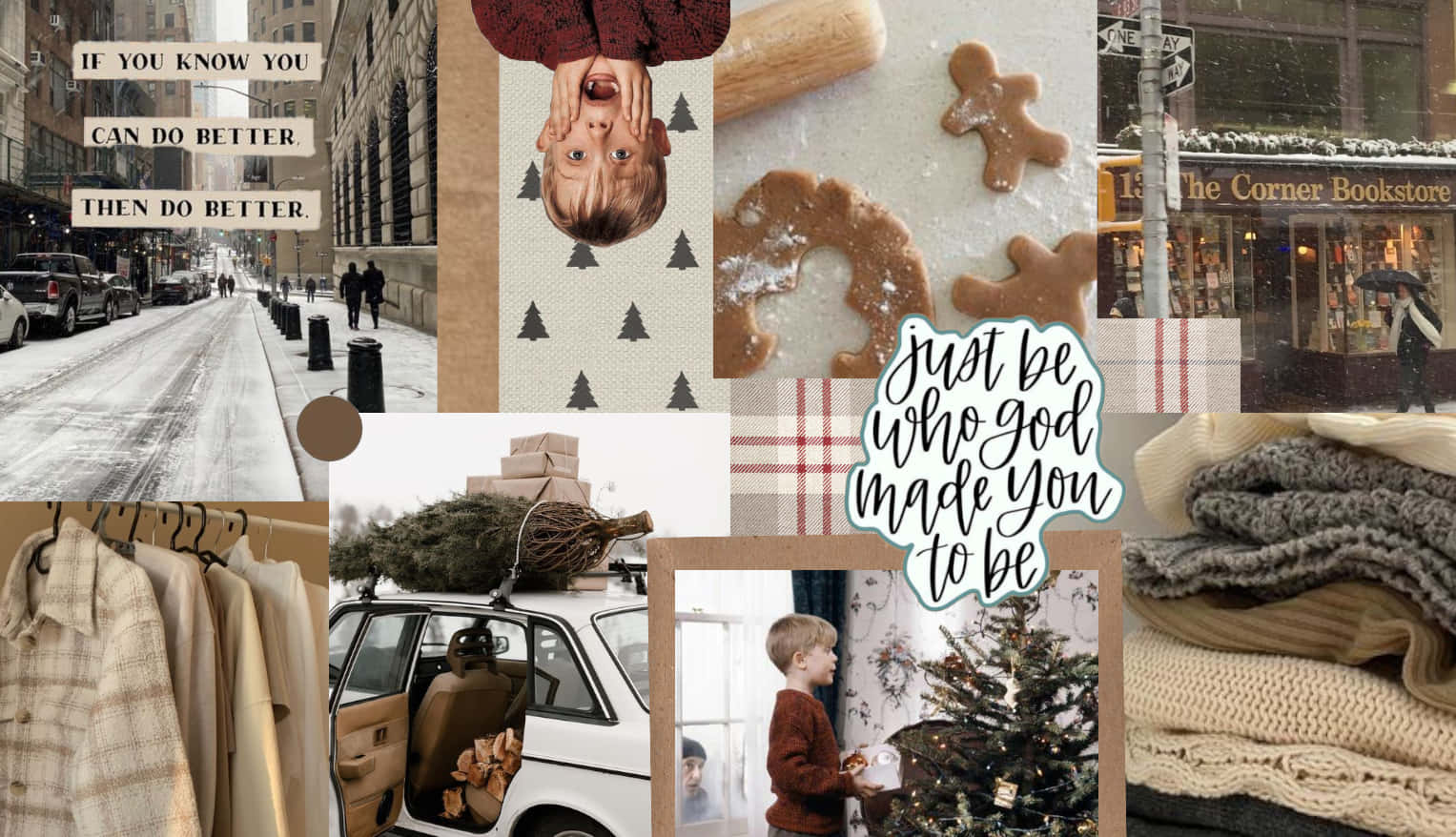 Werdensie Festlich Zu Weihnachten Mit Einem Weihnachts-collage-laptop Wallpaper