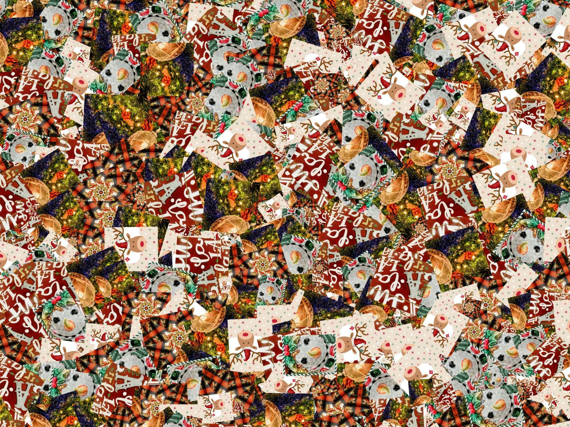 Christmas Collage Laptop Cookies Wallpaper