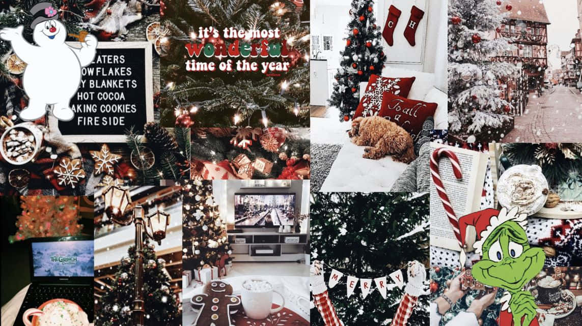 Spread Christmas Cheer with a Collage on your Laptop! Wallpaper
