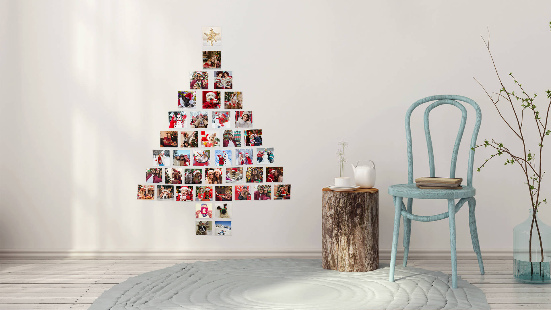 Christmas Collage Tree Wallpaper