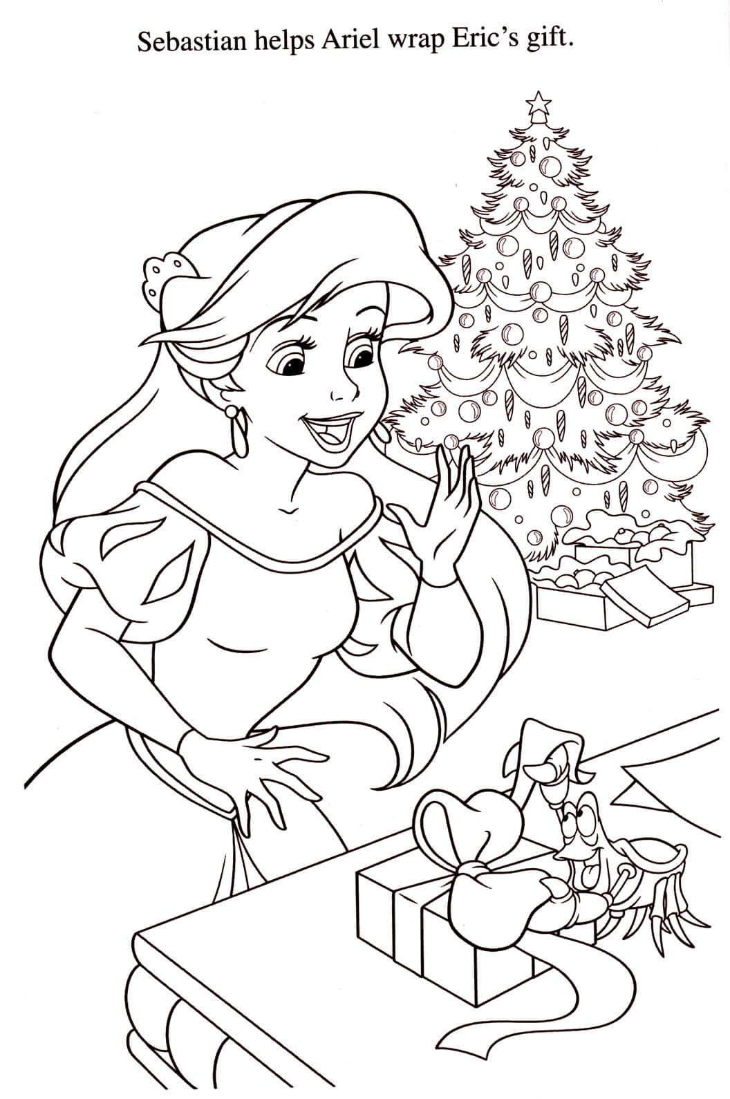 Christmas Coloring Ariel Picture