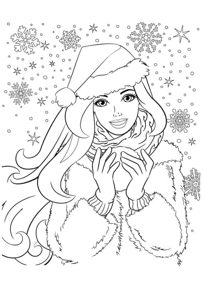 'Merry Christmas with Santa and Christmas Tree Coloring Picture'