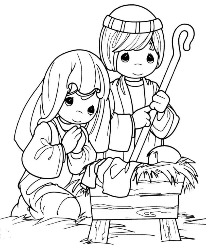 Jesus And Baby Jesus Coloring Pages