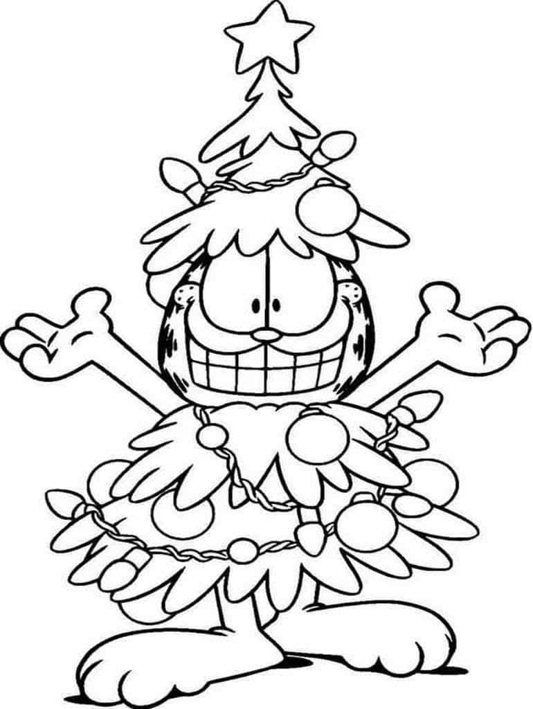 Christmas Coloring Garfield Picture