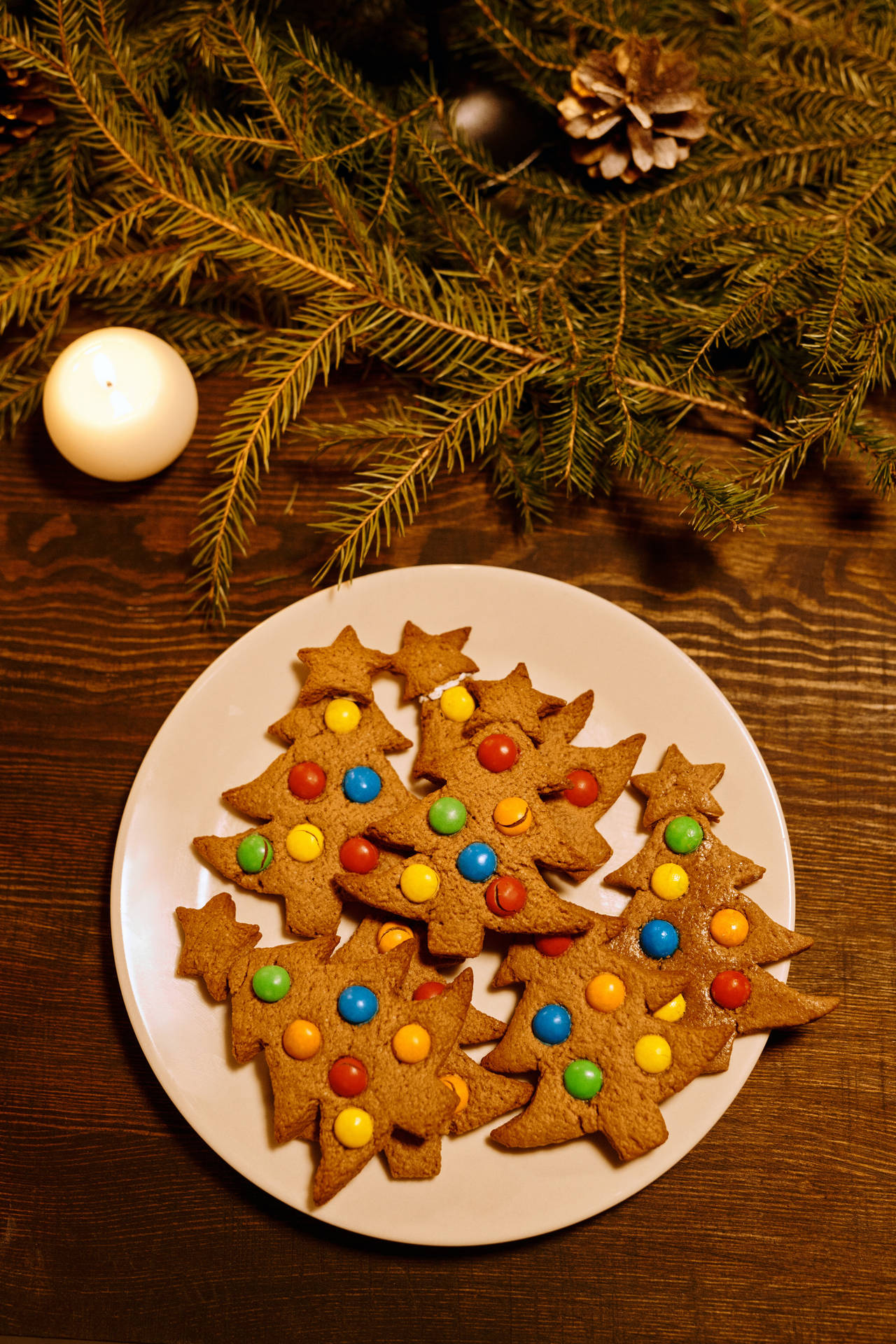 Christmas Cookies Trees Wallpaper