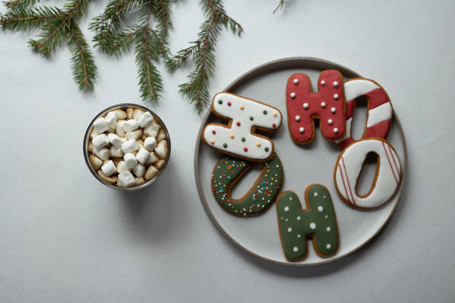 Delectable Christmas Cookies Decorated With Chocolate Wallpaper