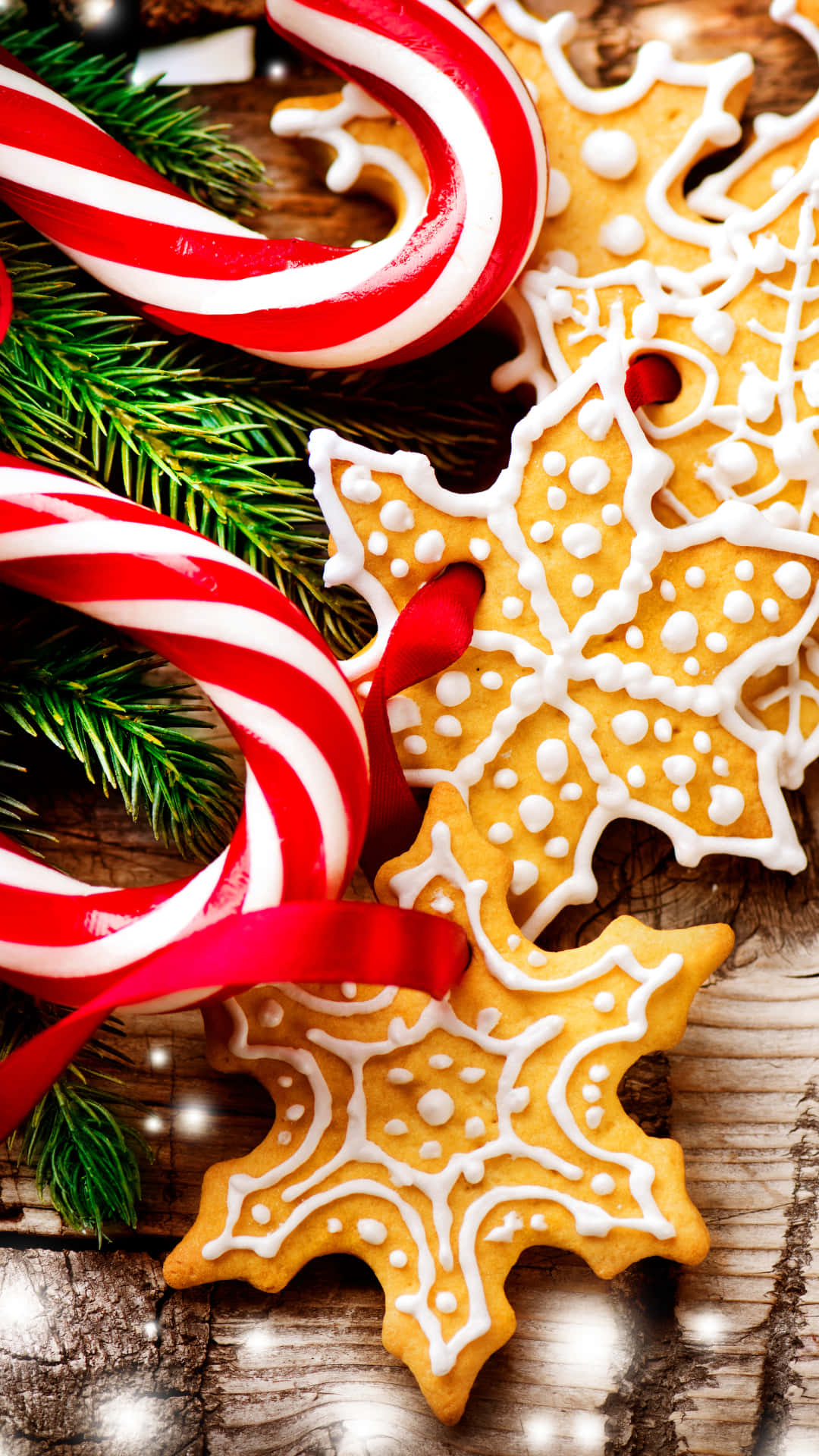 Christmas Cookiesand Candy Canes Wallpaper